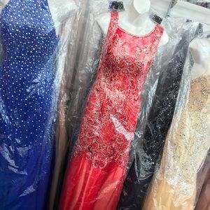 Cherry Red mermaid styled prom dress